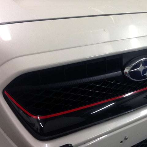 Glossy Red / Fluorescent Yellow / Fluorescent Green Front Grille Pinstripe Vinyl Sticker, Pre-cut Styling Front Hood Panel Edge Molding Trim Decal for Subaru WRX STI 2015-2017