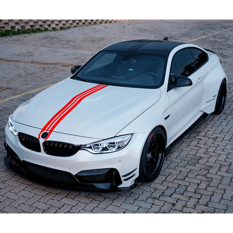 Black / Red JDM Hood Stripe Sticker Sporty Racing Car Body Rear Trunk Vinyl Decal Trim for BMW 1 2 3 5 6 7 Series