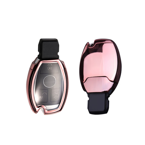 For Mercedes-Benz C E S GLA Full Protect Rose Gold Smart Remote Key Case Cover