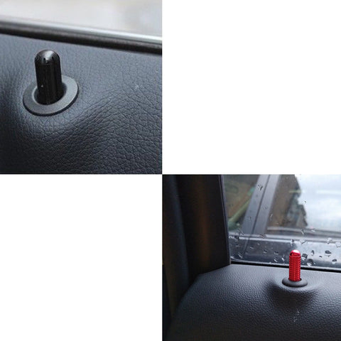 4pcs Aluminum Bolt-On Replace Door Lock Knob for Mercedes C E GLC GLE Class (W205 W213 X205 W166) Blue/ Red