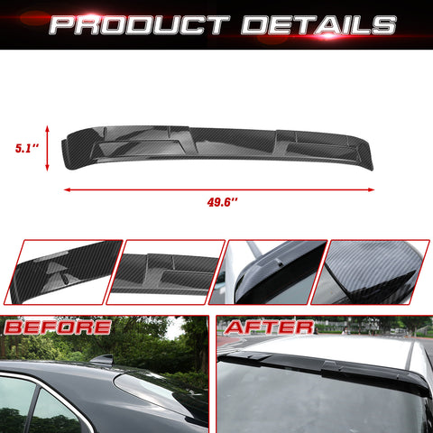 Carbon Fiber Look Rear Roof Visor Splitter Cover Trim For Toyota Camry 2018-2024