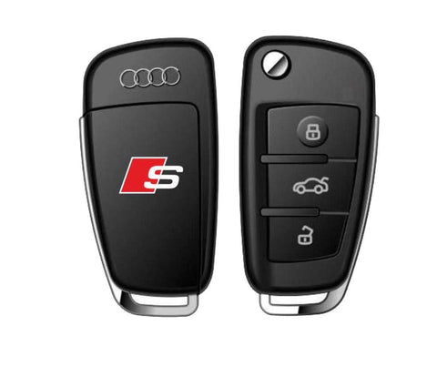 2 x Audi S-line Logo Badge Car Remote Key Fob Decal Steering Wheel Sticker for Audi A3 A4 A6 Q5 Q7 A7 A5 RS