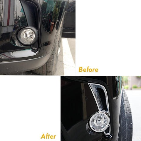 Chrome Front Fog Light Cover Trim Decoration for Toyota Highlander 2017+ Facelift
