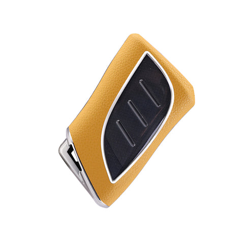Yellow TPU w/Leather Style Full Protect Remote Key Fob Cover For Lexus ES 350 18+
