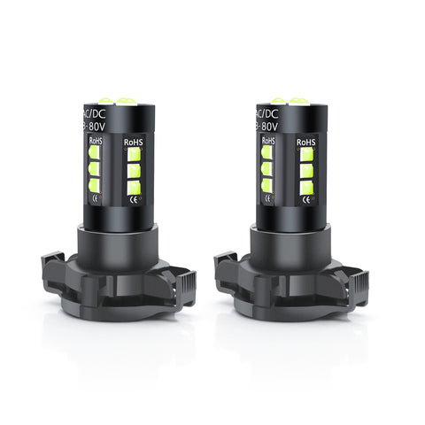 Xotic Tech 8000K Ice Blue Front Turn Signal Light PY24W LED Bulbs For BMW E90 E92 M3 X5 X6 Z4