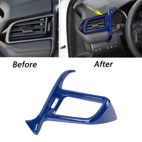 1PC Blue Left Side Air Vent Outlet Frame Cover Decor For Toyota Camry 2018-2024