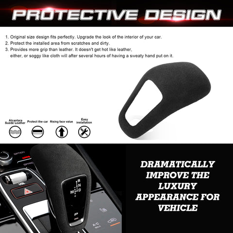 Deep Gray Alcantara Suede Gear Shift Knob Cover Trim For Porsche Cayenne 2018-21