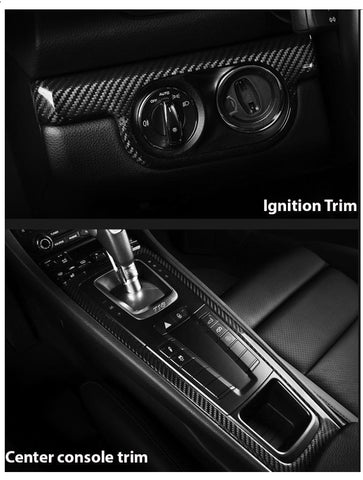 JDM Carbon Fiber Interior Trim Decor Cover for Porsche 991 718 981 Carrera Boxster Cayman