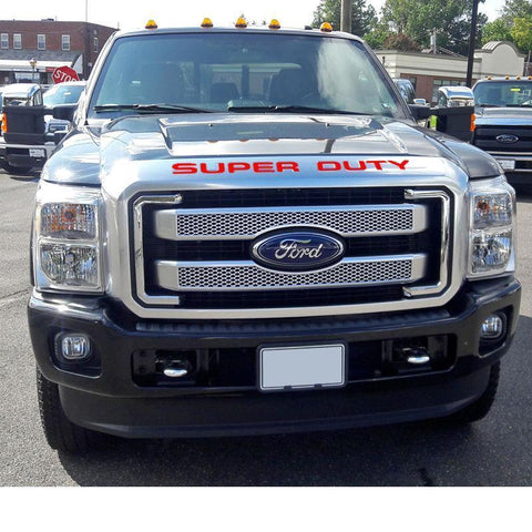 Brushed Gold \ Brushed Silver \ Matte Black \ Glossy Black \ Glossy Red Thin Vinyl Super Duty Letters Decal Stickers For Ford F-250 F-350 F-450 F-550 2008-2016 Front Grille Hood