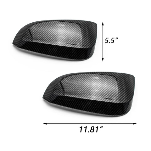 2pcs Carbon Fiber Style Side Mirror Cover Trim Direct Add-on Cap for Toyota RAV4 2016-2018
