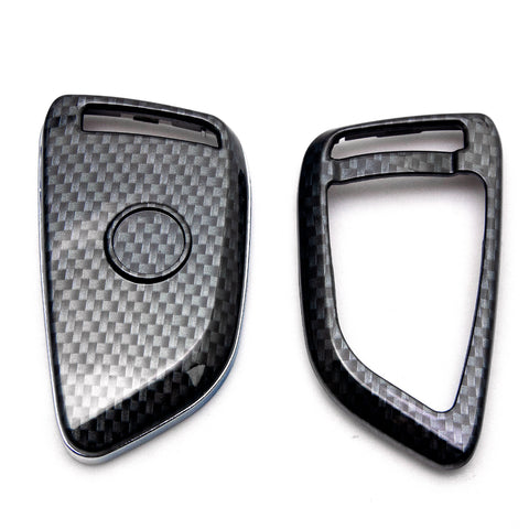 Carbon Fiber Style Smart Keyless Remote Key Fob Case Cover for BMW 1 2 5 7 M Series, Fit BMW X1 X3 X4 X5 X6 X7