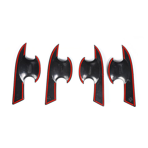 4pcs for Honda Civic 2016-2019 Door Handle Bowl Cover Trim, ABS Carbon Fiber Car Side Door Handle Panel Protector