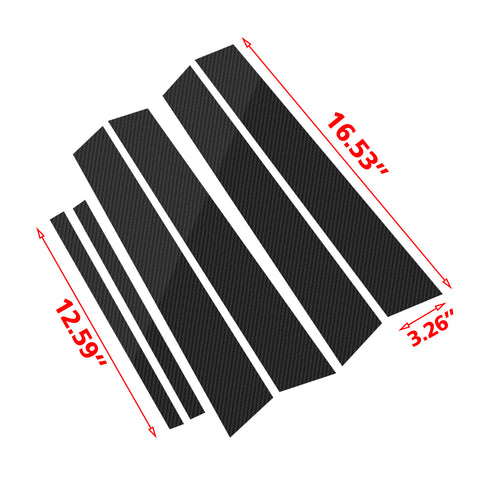 Carbon Fiber Texture Window Door Pillar Post Trim Sticker For BMW 3-Series E90