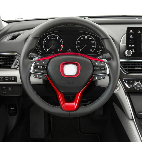 For Honda Accord 18-2022 Red Console Steering Wheel AC Vent Frame Decor Trim