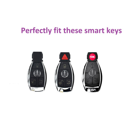 Silicone Key Fob Case Cover Full Sealed Key Protector for Mercedes Benz C E S CLS CLA GL Class 3-button Smart Key