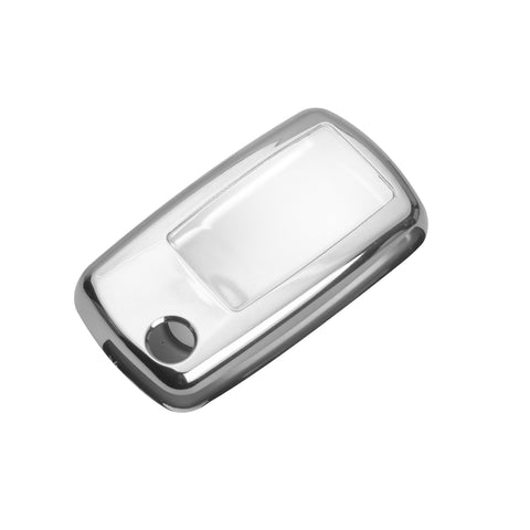 For Volkswagen Key Fob Cover, Flip Folding Remote Key Fob Case for VW Volkswagen Mk6 Bora Jetta GTI Passat Golf Tiguan Touareg Beetle, Silver