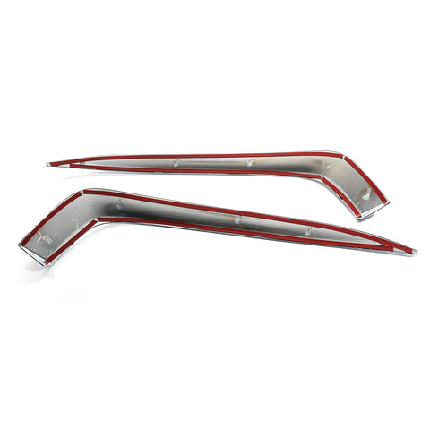 2x ABS Chrome Front Fog Light Eyelid Eyebrow Frame Cover Moulding Trim for Honda Civic 2016-2018