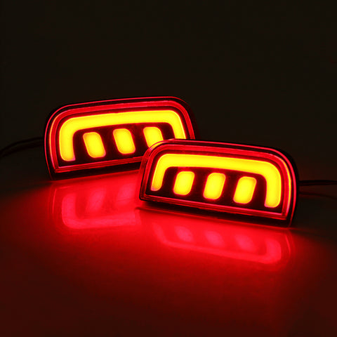 JDM Add-on LED Rear Bumper Reflector Lights for Honda Civic Sedan/Coupe 2016-2019, Function as Tail Brake Light Rear Fog Lamp