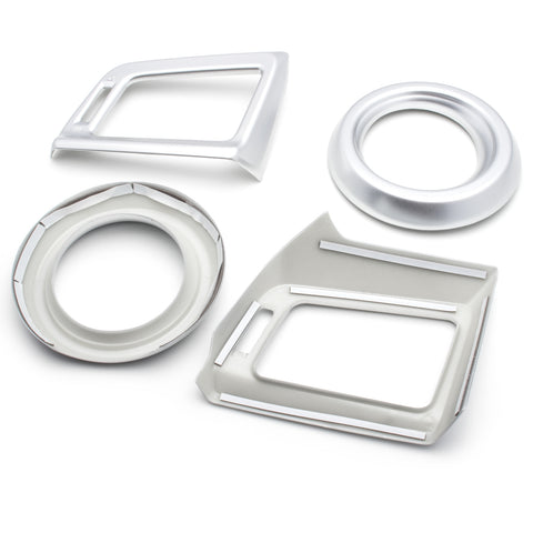 4pcs ABS Chrome Car Inner Air Vent Cover Trim, Central Dashboard AC Outlet Frame Decor Cover for Toyota RAV4 2013-2018