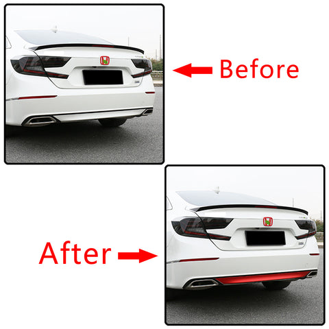 Red Vinyl Rear Bumper Lower Lip Molding Trim Sticker Decal for Honda Accord 2018 2019