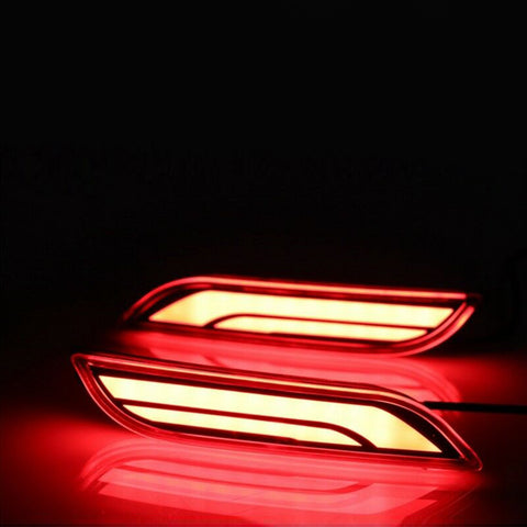 2pcs Rear Bumper Reflector LED Brake Tail Turn Signal Light for Toyota Camary 2018-2025, Red Lens