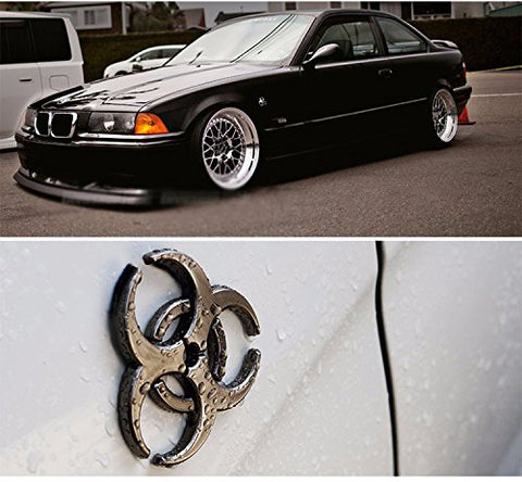 2x Side Badge Stickers 3D Logo Resident Evil Umbrella Corporation Biohazard Metal Chrome Fender Emblem