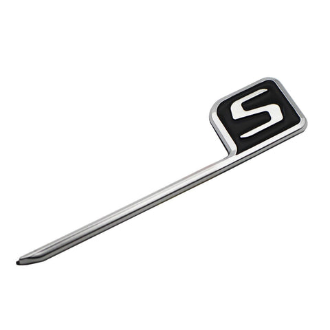 1x 3D Chrome S Logo Car Rear Trunk Lid Emblem Sticker For Mercedes Benz AMG Black/Red