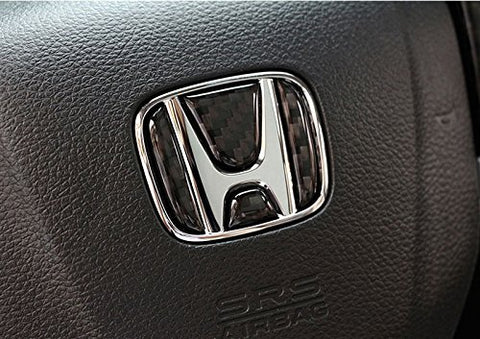 Real Carbon Fiber Steering Wheel Honda Logo Emblem Cover Decal Sticker for Honda Civic CRV 2016 and up