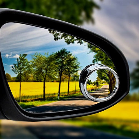 2 pcs Silver 2.0" Angle Convex Round Rear Wide View Blind Spot Mirrors For Car Truck SUVs Motorcycle