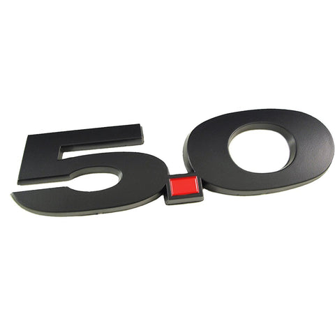 1x Silver/Matte Black Metal Aluminum Badge Sticker 3D Logo 5.0 Liter Side Fender Emblem For Ford Mustang Cars