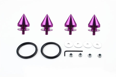 JDM Spike Alloy Thorn Quick Release Fastener Kit Bumper Trunk Fender Lids Purple