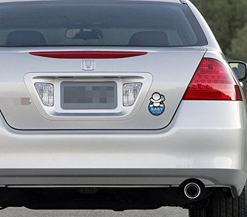 Baby In Car w/ Bottle Warning Signs Funny For Mom Dad Car Window Graphic Vinyl Decals for SUV Truck Car Bumper, Laptop, Wall, Mirror, Motorcycle