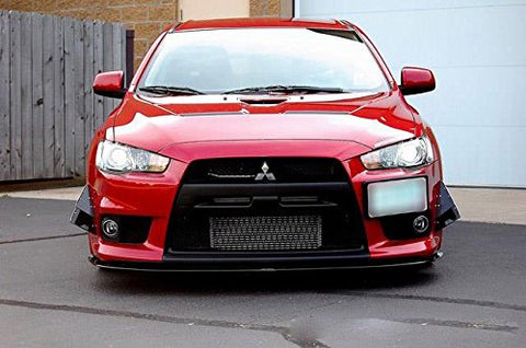 1 Set Carbon Fiber Pattern / Black Bumper Lip Fins Canards Splitters Body Spoiler Sporty JDM Racing Style Diffuser Universal Fit