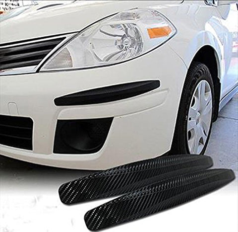 2 pieces Universal Carbon Fiber Pattern Front Rear Bumper Corner Extended Protector Lip Guards
