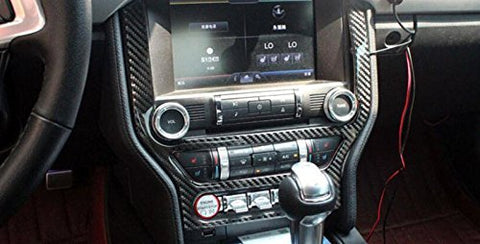 Car Interior Multimedia Control Center Console Penal Trim Carbon Fiber Sticker For Ford Mustang 2015-2020