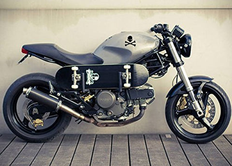 Cross Bones Skull Skeleton Matte Black Metal 3D Emblem Badge Sticker Decal For Car, SUV, Truck, Off Road, Motorcycle, Cruise, Boat