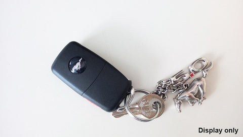 5.0 Silver Chrome Finish Key Chain Fob Ring Keychain For 2011~2014 Mustang GT 500 Cobra