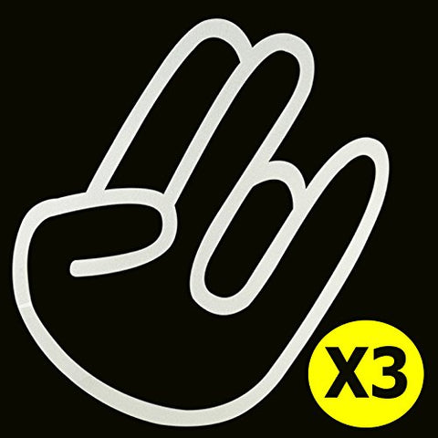 3pcss 5" JDM SHOCKER HAND Logo Import Drift Car Window Die-Cut Graphic Vinyl Decals for SUV Truck Car Bumper, Laptop, Wall, Mirror, Motorcycle