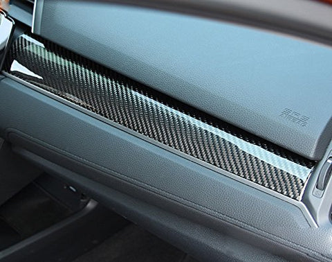 3 pcs Car Interior Trim Real Carbon Fiber 3D Center Console Panel Dashboard Cover Sticker Trim For 2016 2017 2018 Honda Civic 10th
