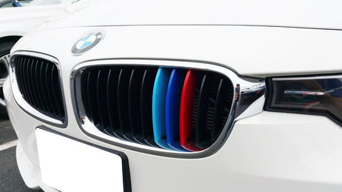 1 set BMW M-Colored Kidney Grille Insert Trim TRI Color M Sport Strips Strips For BMW