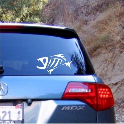 3pcs 6.5" G. Loomis Skeleton Fish Bone Kayak Fishing Boat Car Window Die-Cut Graphic Vinyl Decals for SUV Truck Car Bumper, Laptop, Wall, Mirror, Motorcycle