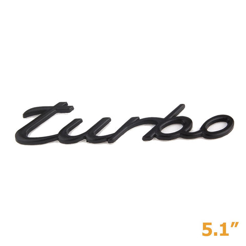 3D Logo Porsche turbo Emblem Matte Black for Trunk Lid Sticker Replacement
