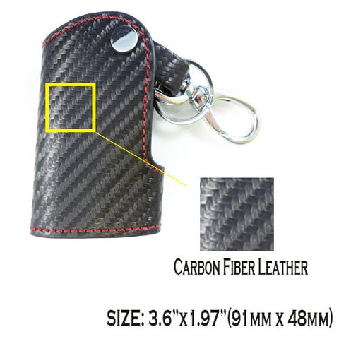 Genuine Leather Carbon Fiber Pattern Key Folding Fob Key Cover Audi Volkswagen Mazda Mercedes-Benz Nissan/Infiniti Kia/Hyundai