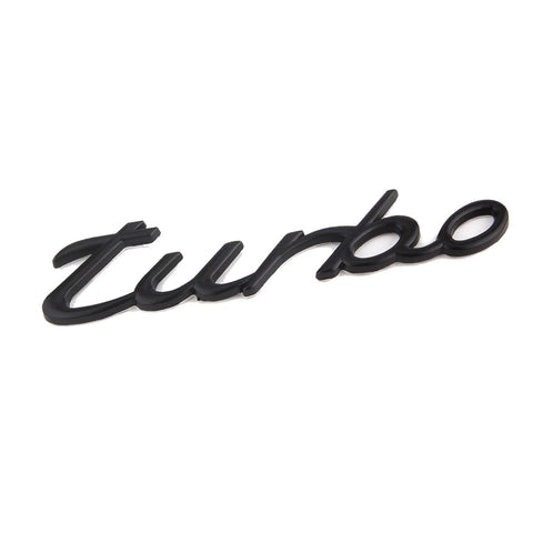 3D Logo Porsche turbo Emblem Matte Black for Trunk Lid Sticker Replacement