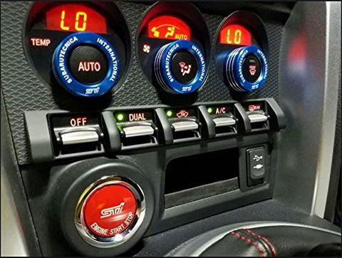 3x AC Climate Control Radio Volume Knob Ring Covers Trim for Subaru WRX STI Blue/Red