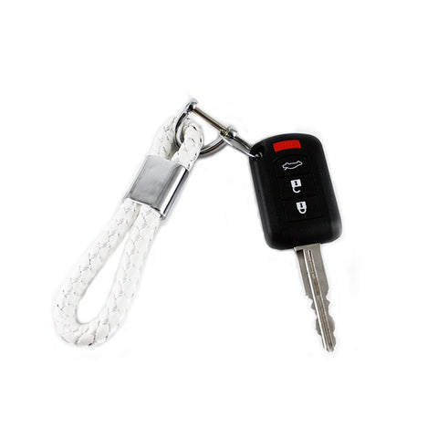 Braided PU Leather Strap Key Chain Ring Universal Fits Car Office Home Keys Fob Keychain Holder