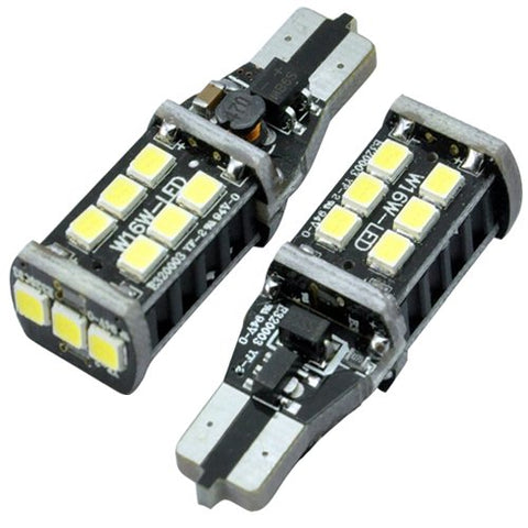 (2) Error Free White High Power T15 LED Bulbs For Back up Reverse Lights 912 921 T10