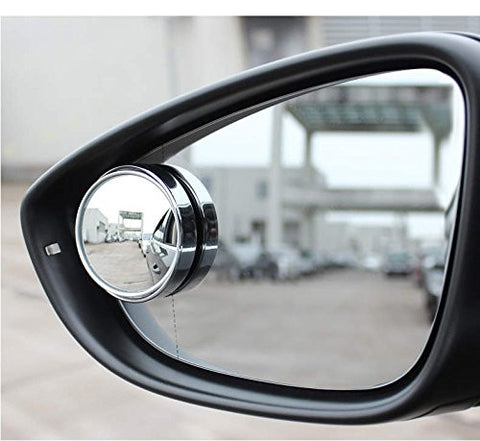 2 pcs Silver 2.0" Angle Convex Round Rear Wide View Blind Spot Mirrors For Car Truck SUVs Motorcycle