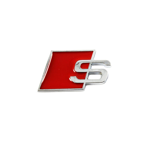 Red S Logo Sport Chrome Badge Emblem For Audi S S4 S5 S6 S8 A4 A6 A8 TT R8 Quattro