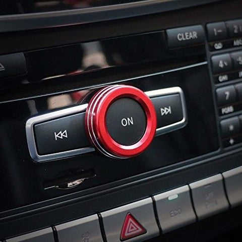 1x JDM Car Stereo Tuner Control Knob Audio Volume Control Decor Ring Cover For Mercedes A B C E S CLA GLA GLK ML GL Class